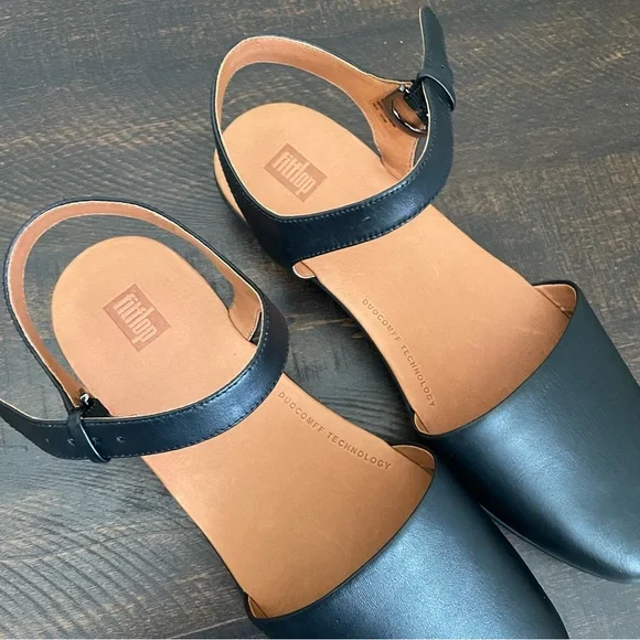 Fit Flop Cova II Closed Toe Sandal Black Leather - Picture 4 of 8